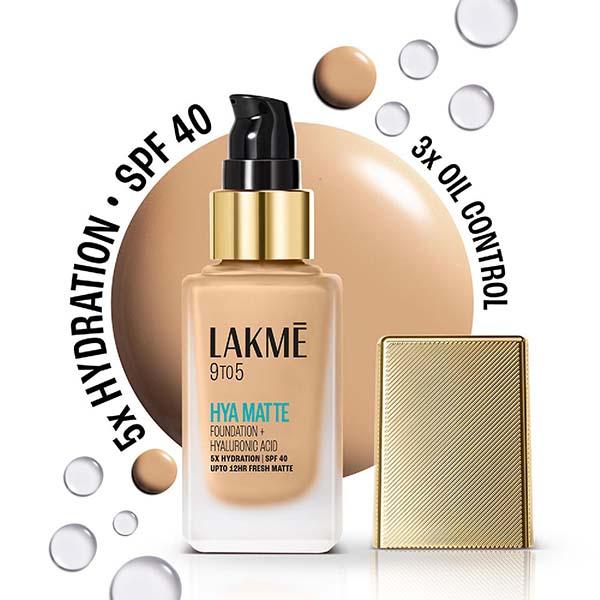 Netmeds | Lakme 9to5 Hya Matte Foundation + Hyaluronic Acid Neutral Light 25 ml