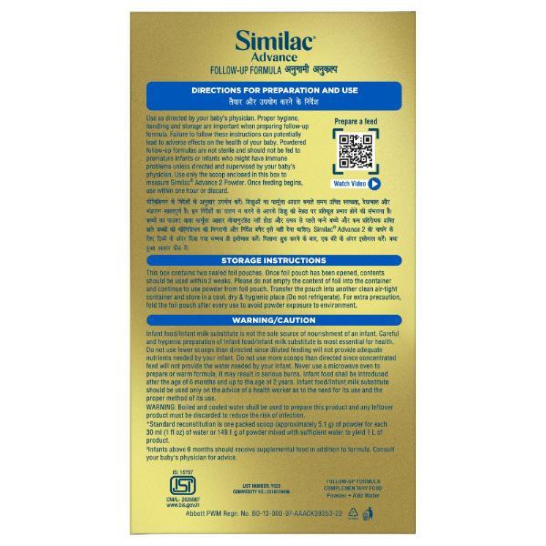 Similac Advance Follow Up Formula Stage 2 Powder (6 to 12 months) Refill Pack 800 g - Baby And Infant Supplements
