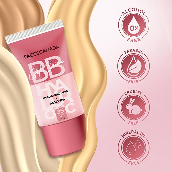 Faces Canada SPF 35 BB Gel Creme - Warm Caramel, Multitasking, Lightweight and Nonsticky 30 gm - Foundation