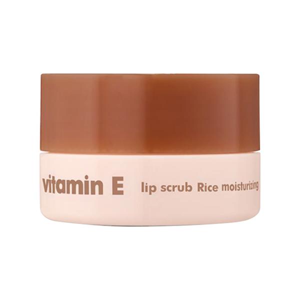 The Face Shop Vitamin E Gentle Exfoliating Lip Scrub with Korean Rice for Soft, Smooth, Glowy Lips 14 gm - Lip Scrubs