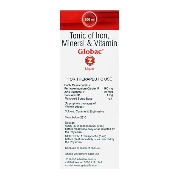 Globac Z Liquid 200ml - Iron Supplement/Anaemia-Vma