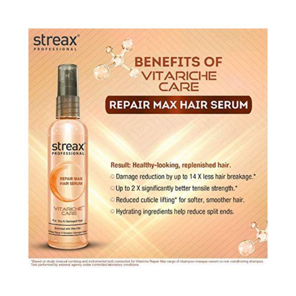 Streax Professional Vitariche Care Repair Max Serum 100 ml - Hair Serums