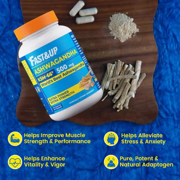 Fast&Up Ashwagandha (KSM-66) 500 mg Capsule 60's - Sexual Care
