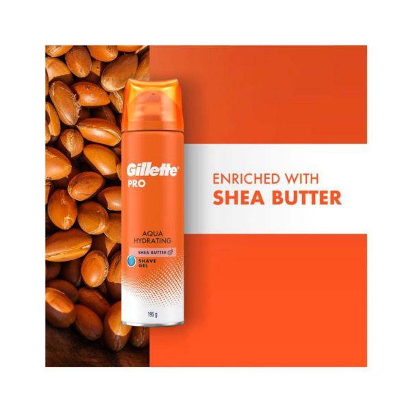 Gillette Pro Shavinggel Aqua Hydrating with Shea Butter- 195gm - Shaving Gels