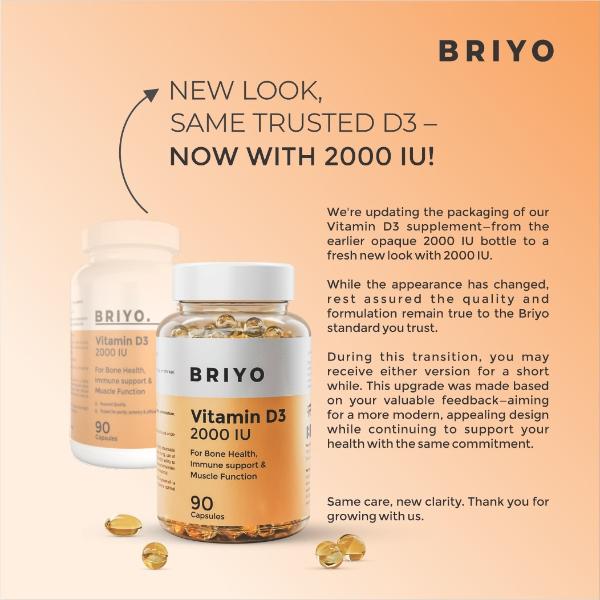Briyo Vitamin D3 2000 IU Softgel 90's - Multi-Vitamins