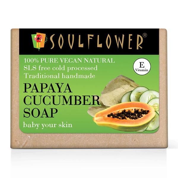 Netmeds | Soulflower Papaya Cucumber Soap 150 gm