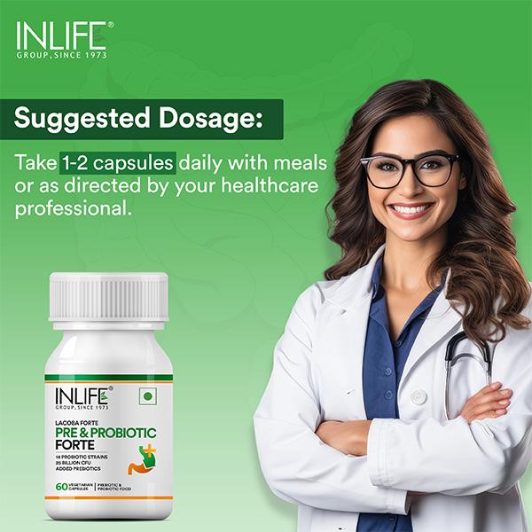 Inlife Pre & Probiotic Forte Veg Capsule 60's - Digestive Health