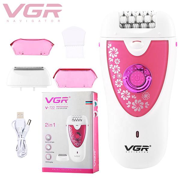 Netmeds | VGR V722 2in1 Women Epilator and Shaver for different body areas for Wet and Dry use 1s 1's