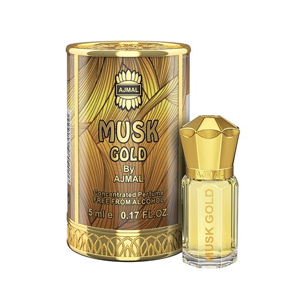 Netmeds | Ajmal Musk Gold Concentrated Perfume Free From Alcohol for Unisex 5 ml