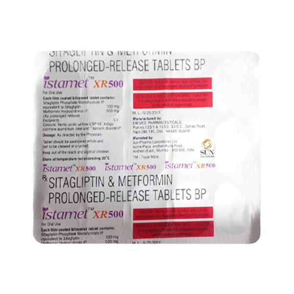 ISTAMET XR 500 Tablet 15's - Diabetes-Ant