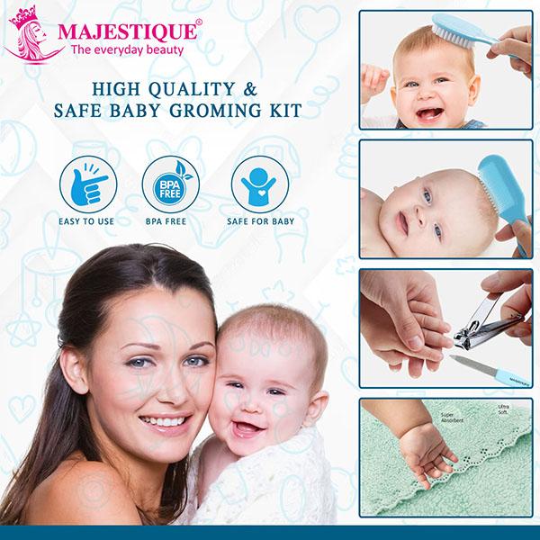 Majestique Baby Grooming kit with Soft Towels for Newborns & Toddlers - 6Pcs/Multicolor 1's - Baby Grooming