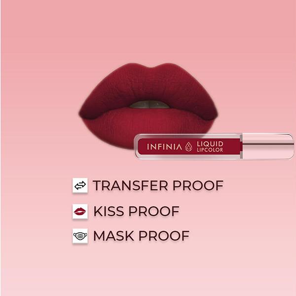 Infinia Liquid Lip Color Liquid Lipstick M 23 Long Lasting and Waterproof 5 ml - Liquid Lipsticks