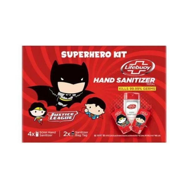 Netmeds | Lifebuoy Hand Sanitizer Super Hero Kit + 2 Bag Tags (Batman & Wonder Woman) 200 ml