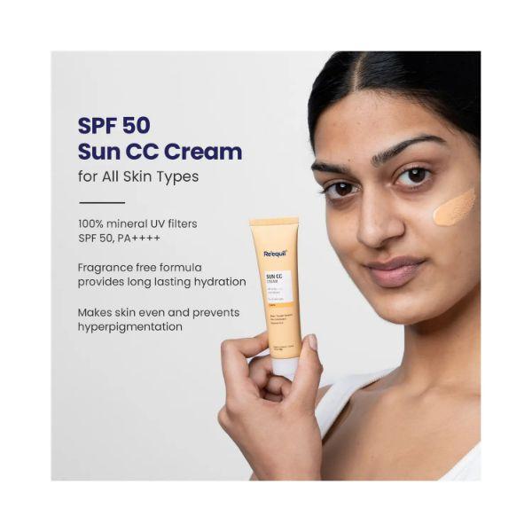 Re'Equil Sun Cc Cream (Joy) Spf 50 Pa++++, 100% Mineral Uv Filter 30 gm - Face Sunscreen