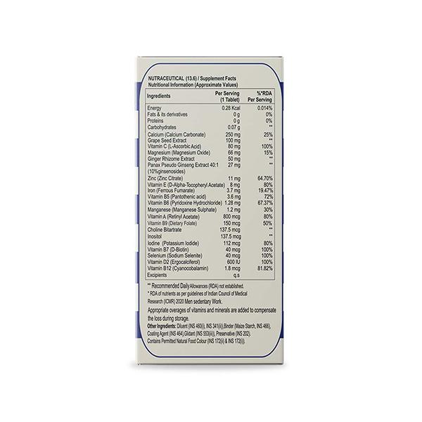 Aesthetic Nutrition Multivitamin Him With Grape Seed Extract, Ginger, And Panax Pseudo Ginseng For Energy, Vitality 60 Tablets 1's - Multi-Vitamins