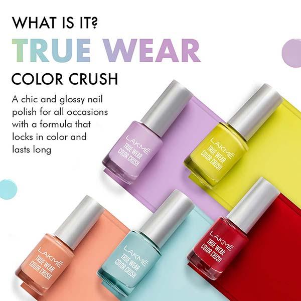 Lakme True Wear Color Crush Nail Polish, Long Lasting & Vibrant Nail Paint, 27, 6ml - Nail Polish
