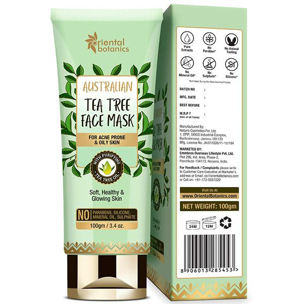 Oriental Botanics Australian Tea Tree Face Mask 100 gm - Masks & Peels