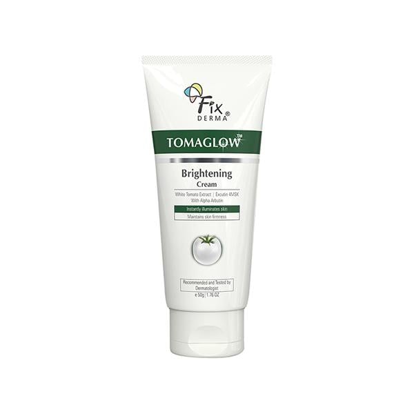 Netmeds | Fixderma Tomaglow Brightening Face Cream with White Tomato Extract, Excutin 4MSK with 2% Alpha Arbutin 4% Niacinamide 50 gm