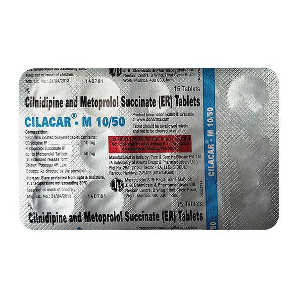 CILACAR M 10/50 Tablet 15's - Hypertension-Cal