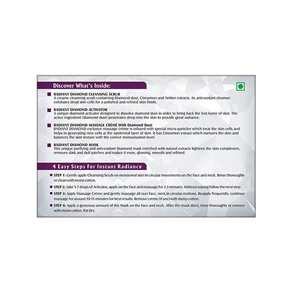 Lotus Herbals Radiant Diamond Cellular Radiance 4 Facial Kit 148 Gm - Facial Kits