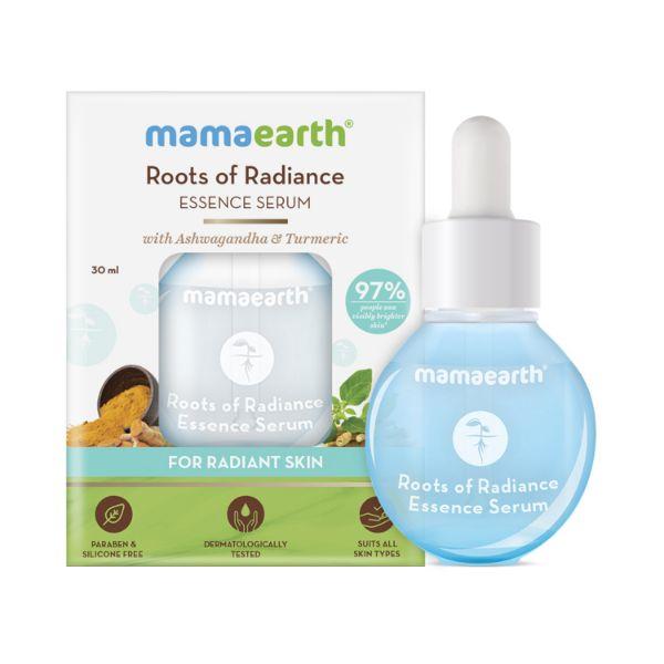 Mamaearth Roots of Radiance Essence Serum For Brighting Skin with Ashwagandha & Turmeric for Radiant Skin 30 ml - Face Serum