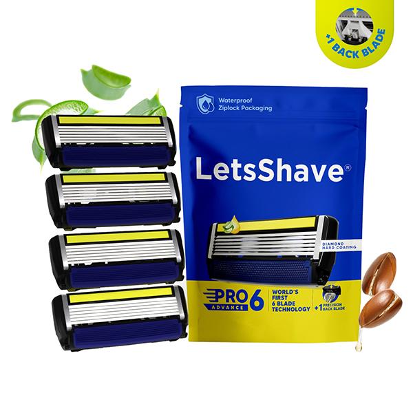 LetsShave Pro 6 Advanced Razor Blades - Men 4's