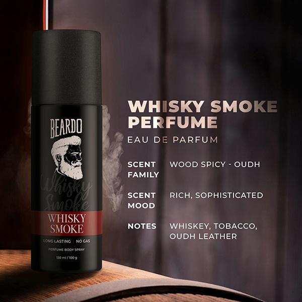 Beardo Whisky Smoke EDP 100ml + Beardo Whisky Smoke Perfume Body Spray 100g (120ml) - Men Perfumes (Edt/Edp)