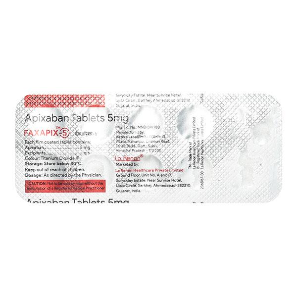 FAXAPIX 5 Tablet 10's - Blood Clot-Ant