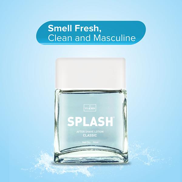 Vi-John Splash Classic After Shave Lotion- Pack of 4 x 50 ml - Shaving Foams