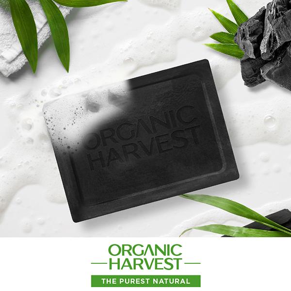 Organic Harvest Luxurious Bathing Bar - Activated Bamboo Charcoal, Activated Bamboo Charcoal Soap 125 gm - Soaps