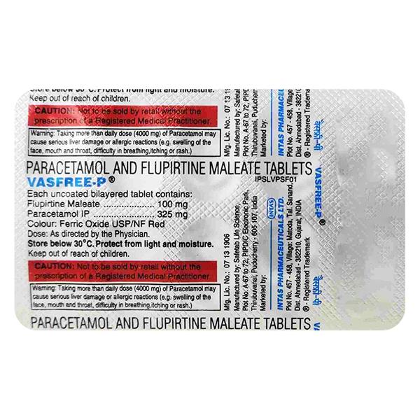 VASFREE P Tablet 10's - Fever-Ana
