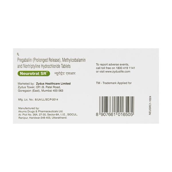 NEUROTRAT SR Tablet 10's - Neuropathic Pain-Dru