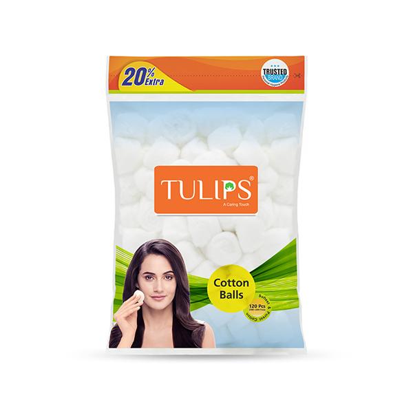 Netmeds | Tulips Cotton White Balls Bag 120's