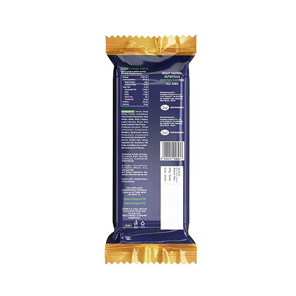 Fitspire Protein Bar Protein No Artificial Sweetener and Flavor Blueberry Flavor 60 gm - Nutritional Bars