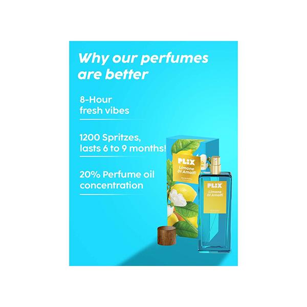 PLIX Limone Di Amalfi Perfume for Everyday Use - Long Lasting & Premium Parfum, Fresh Fragrance, Lemon, Ginger & Incense, Citrusy & Woody, Perfume for all Occasions 100 ml - Perfumes (Edt/Edp)