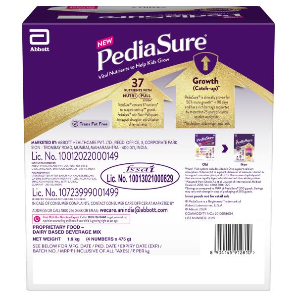 Pediasure Scientifically Designed Nutrition Drink Refill - Vanilla Flavour 1.9 kg - Kids Nutrition