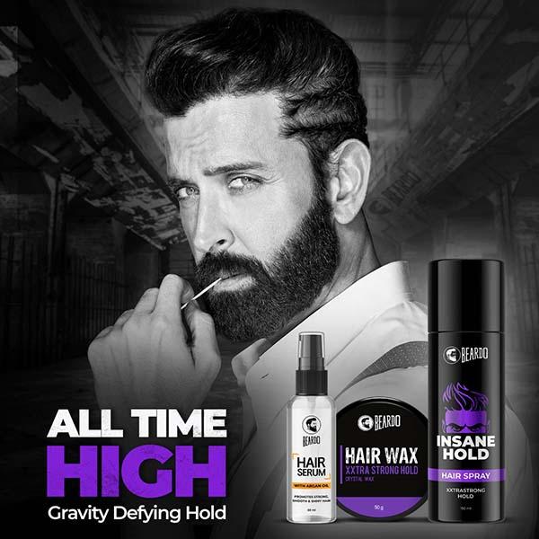 Beardo Ultimate Hold Combo (Serum50gm + Extra Strong 50gm + Insane Hold Spray150) 1's - Hair Gels & Waxes