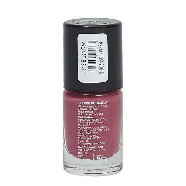 Glimmer Nail Polish Blush Red 5 ml - Nail Polish