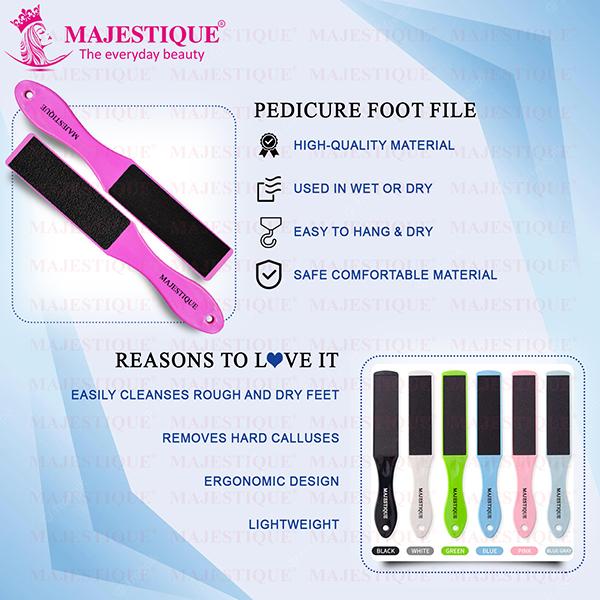 Majestique Double-Sided Foot File for Callus Removal, Smooth Feet  - Color May Vary 1's - Manicure & Pedicure Kits