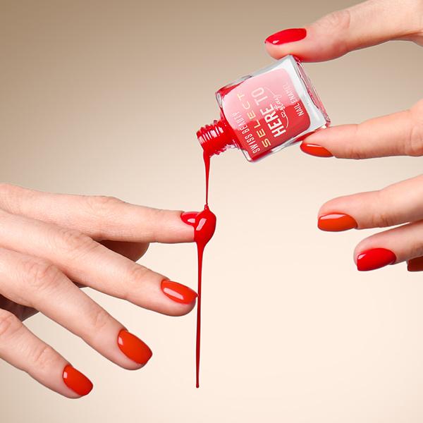 Swiss Beauty Select Here To Stay Nail Enamel With High Gloss Finish Spicy Cherry 12 ml - Nail Polish