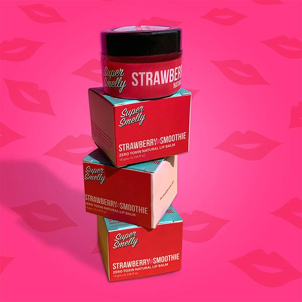 Super Smelly Strawberry Smoothie Natural Lip Balm 10 gm - Lip Balms