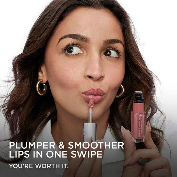 L'Oreal Paris Plump Ambition Hyaluron Lip Oil- 641 Latte Glace- Plumping Lip Oil 5 ml - Liquid Lipsticks