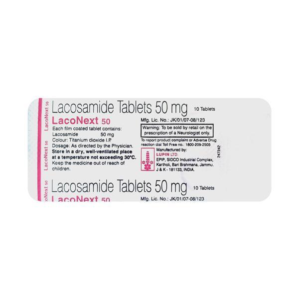 Laconext 50mg Tablet 10'S - Epilepsy/Convulsion-Ant