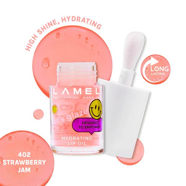 Lamel Hydrating Lip Oil Let's Glaze 402 Strawberry Jam 4 gm