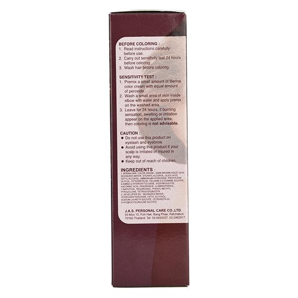 Berina A14 Dark Brown Violet Hair Color Cream 60 gm - Crème