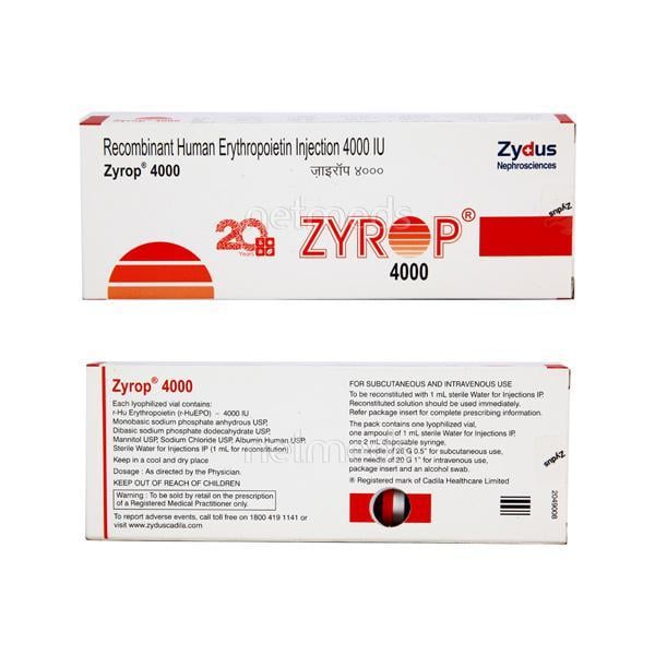 Zyrop 4000IU Injection 1's - Haematopoiesis-Hae