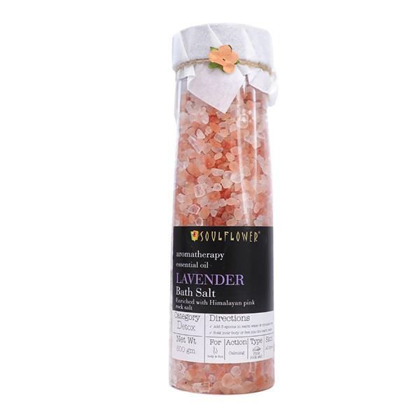 Netmeds | Soulflower Aroma Bath Salt - Lavender with Himalayan Pink Rock Salt 500 gm