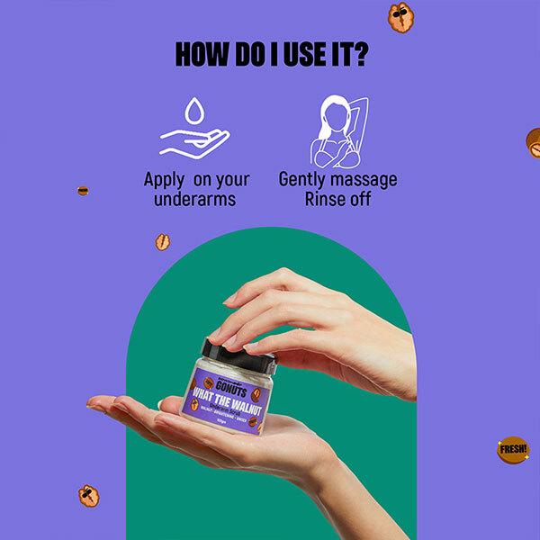 GONUTS By Bewakoof What the Walnut Underarm Scrub 100 gm - Hand Creams