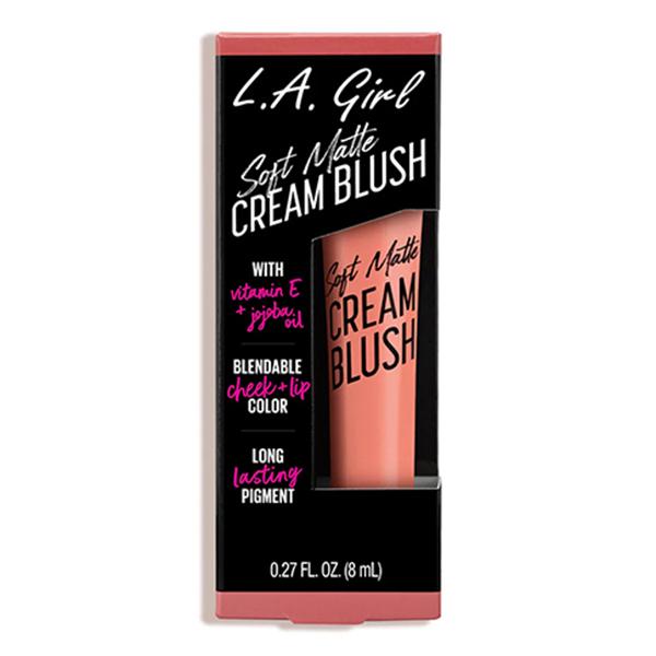 L.A.Girl Soft Matte Cream Blush with Vitamin E + Jojoba Oil Blendable Cheek + Lips Color Long Lasting Pigment - Rosebud 8ml - Blushes