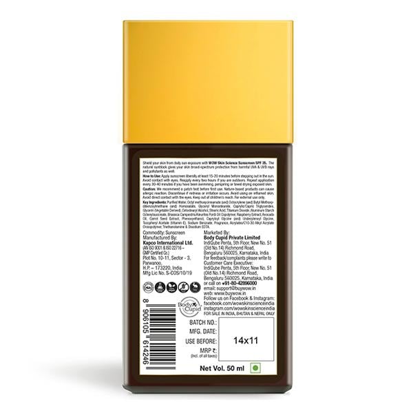 Wow Life Science Sunscreen Matte Finish - SPF 35 PA++ - Daily Broad Spectrum 50 ml - Face Gels